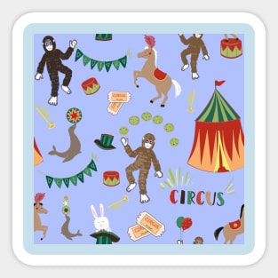 Circus cartoon animals Sticker